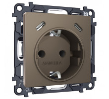 Розетка с заземлением и 2хUSB type C, без рамки Ambrella Volt ALFA MA640510