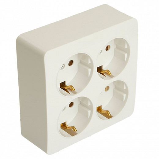 Розетка четверная с заземлением Stekker София 49310