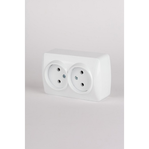 Розетка двойная без заземления Elbi Eleсtriс Alsu 7 504-010200-908
