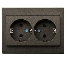 Розетка двойная с заземлением LIREGUS EPSILON 28-1153
