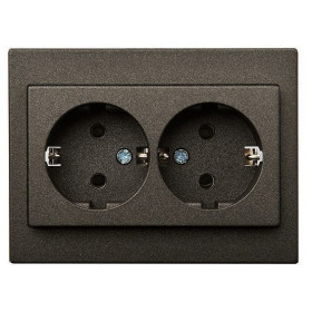 Розетка двойная с заземлением LIREGUS EPSILON 28-1153