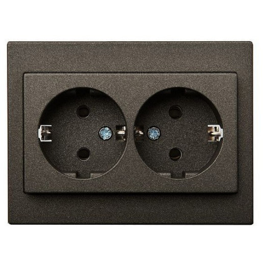 Розетка двойная с заземлением LIREGUS EPSILON 28-1153