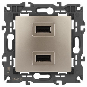 Розетка 2хUSB type A без рамки Эра Эра Elegance 14-4110-04