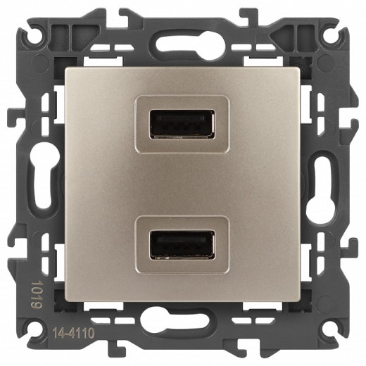 Розетка 2хUSB type A без рамки Эра Эра Elegance 14-4110-04
