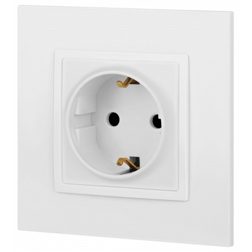 Розетка с заземлением и со шторкой, без рамки Эра Эра Elegance 14-2102-01М