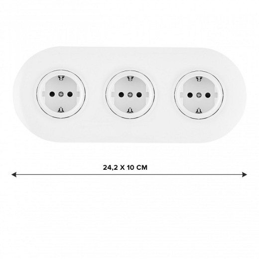 Розетка с заземлением и со шторкой Arte Milano SET08-3 SET08-3-40-1x3 white