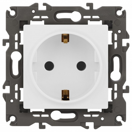 Розетка с заземлением, без рамки Эра Эра Elegance 14-2101-01М