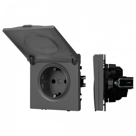 Розетка влагозащищенная с заземлением с крышкой, без рамки Arlight SCT 054283