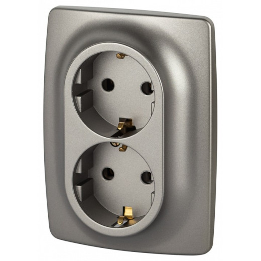 Розетка двойная без заземления Эра Эра 12 12-2106-16