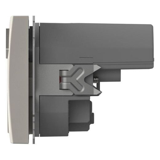 Розетка с заземлением и со шторкой и 2хUSB type A, без рамки Elbi Eleсtriс Zena Vega 609-010200-317