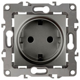 Розетка с заземлением, без рамки Эра Эра 12 12-2001-12