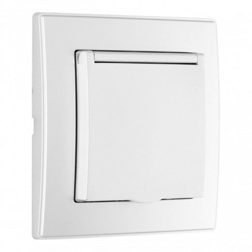 Розетка с заземлением и шторкой, с крышкой Arte Milano SET06-1 SET06-1-41-1 silver