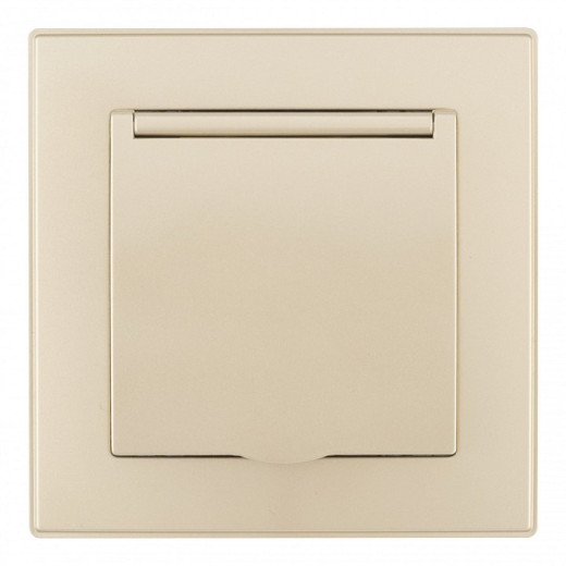 Розетка с заземлением и шторкой, с крышкой Arte Milano SET06-1 SET06-1-41-1 shampan