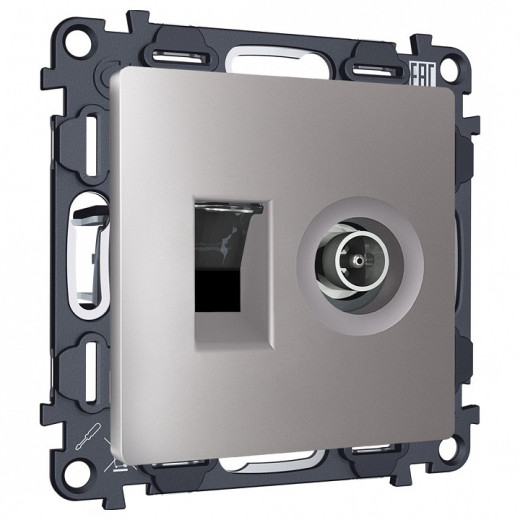 ТВ-розетка и розетка Ethernet RJ-45 без рамки Ambrella Volt ALFA MA512510