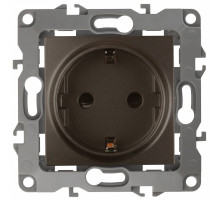 Розетка с заземлением и со шторкой, без рамки Эра Эра 12 12-2102-13