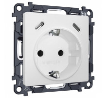 Розетка с заземлением и 2хUSB type C, без рамки Ambrella Volt MA MA130510