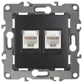 Розетка двойная Ethernet RJ-45 без рамки Эра Эра 12 12-3108-05