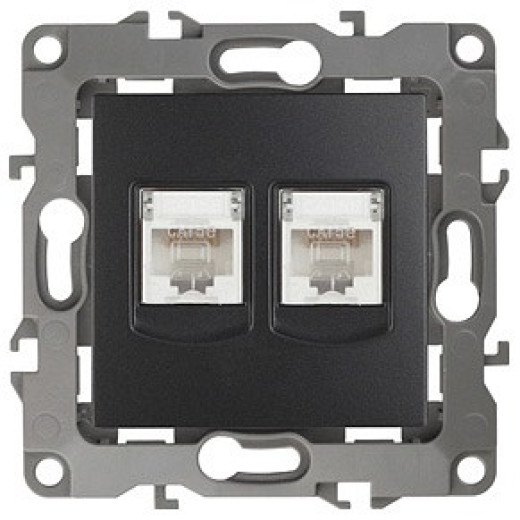 Розетка двойная Ethernet RJ-45 без рамки Эра Эра 12 12-3108-05