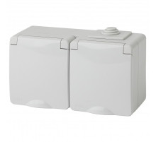 Розетка с заземлением и со шторкой, с крышкой Эра Эра Эксперт 11-2604-03