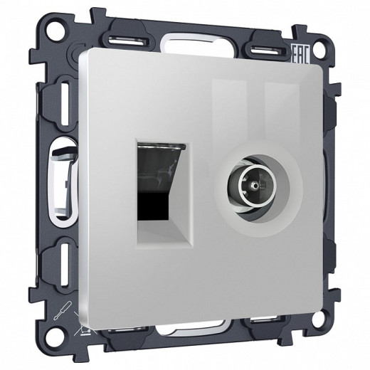 ТВ-розетка и розетка Ethernet RJ-45 без рамки Ambrella Volt ALFA MA412510