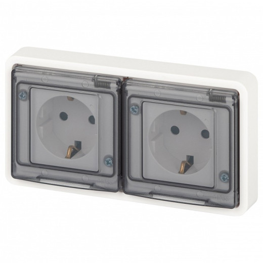 Розетка с заземлением и со шторкой, с крышкой Эра Эра Эксперт 11-2524-01