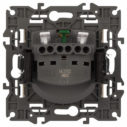 Розетка с заземлением и со шторкой, без рамки Эра Эра Elegance 14-2102-02