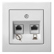 Розетка двойная RJ-11 и Ethernet RJ-45, без рамки LIREGUS EPSILON 28-034