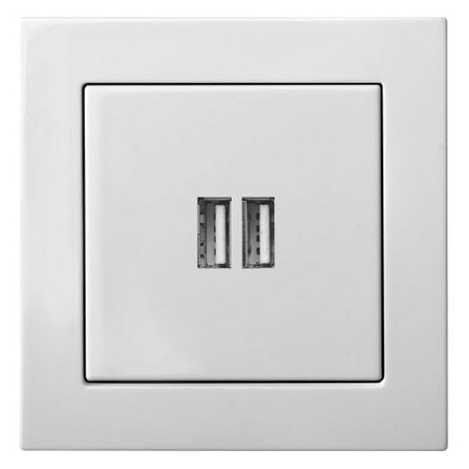 Розетка 2хUSB type A без рамки LIREGUS EPSILON 28-0352