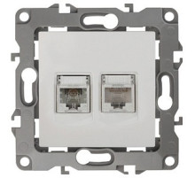 Розетка двойная RJ-11 и Ethernet RJ-45, без рамки Эра Эра 12 12-3109-01