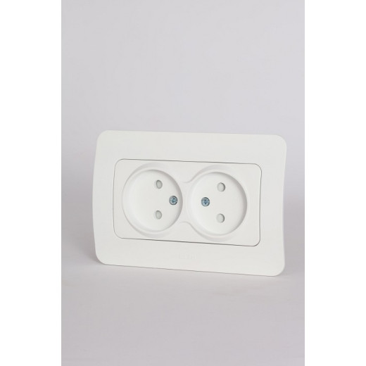Розетка двойная без заземления и со шторкой Elbi Eleсtriс Jazz 508-016200-918