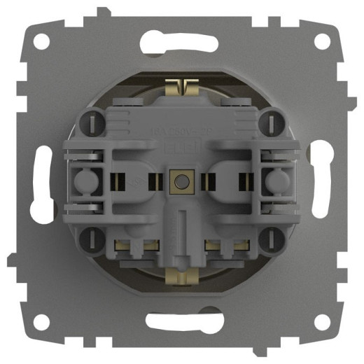 Розетка с заземлением и со шторкой, без рамки с крышкой Elbi Eleсtriс Zena Vega 609-011400-219