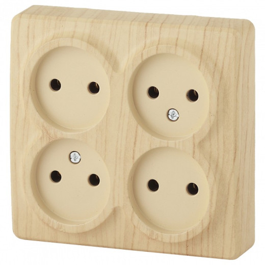 Розетка четверная без заземления Эра Эра Эксперт 11-2210-11