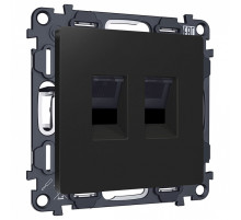 Розетка двойная Ethernet RJ-45 и со шторками, без рамки Ambrella Volt ALFA MA812110