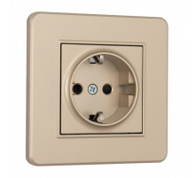 Розетка с заземлением и со шторкой Arte Milano SET16-1 SET16-1-40-1 shampan