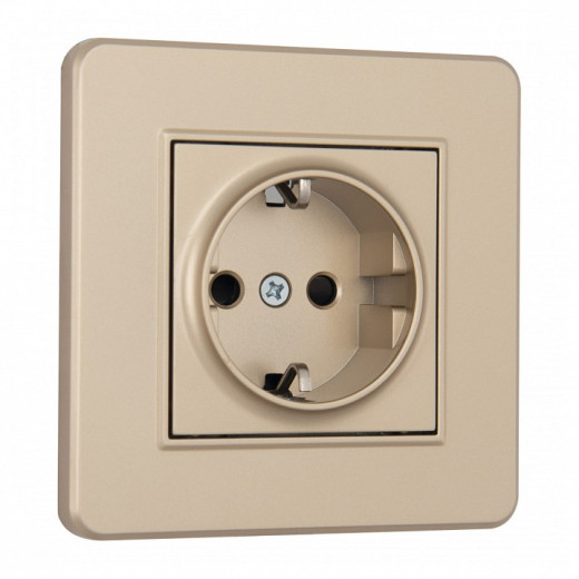 Розетка с заземлением и со шторкой Arte Milano SET16-1 SET16-1-40-1 shampan