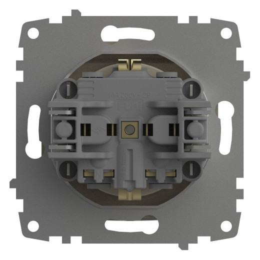 Розетка с заземлением и со шторкой, без рамки с крышкой Elbi Eleсtriс Zena Vega 609-010300-219