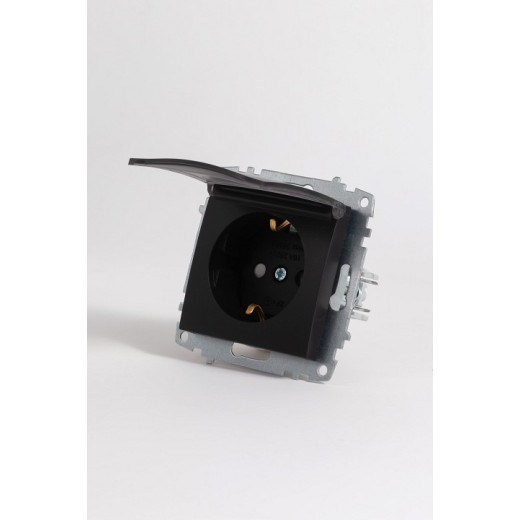 Розетка с заземлением и со шторкой, без рамки с крышкой Elbi Eleсtriс Zena Vega 609-014800-219