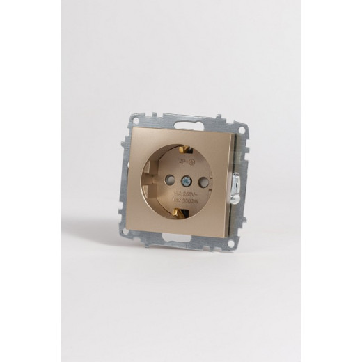Розетка с заземлением и со шторкой, без рамки Elbi Eleсtriс Zena Vega 609-011400-243