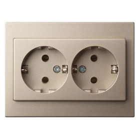 Розетка двойная с заземлением LIREGUS EPSILON 28-312