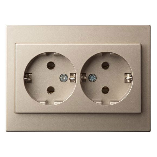 Розетка двойная с заземлением LIREGUS EPSILON 28-312