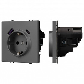 Розетка с заземлением и 2хUSB type A, без рамки Arlight SCT 054287