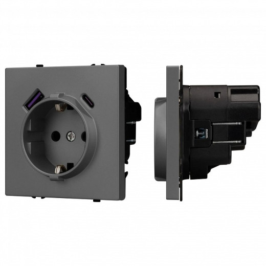 Розетка с заземлением и 2хUSB type A, без рамки Arlight SCT 054287