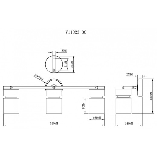 Спот Moderli Almero V11823-3C