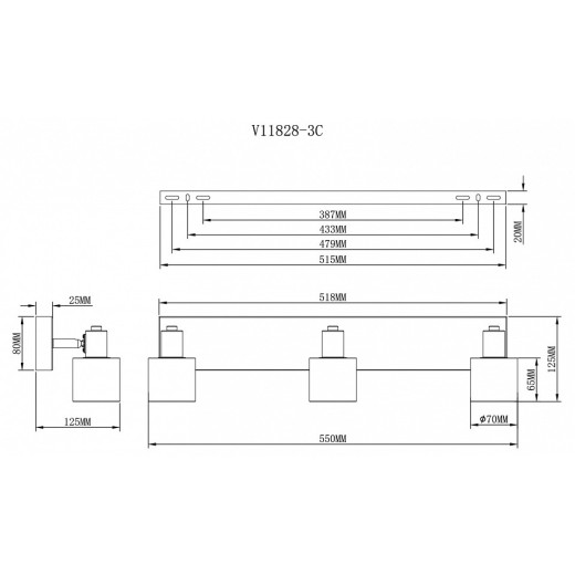 Спот Moderli Malet V11828-3C