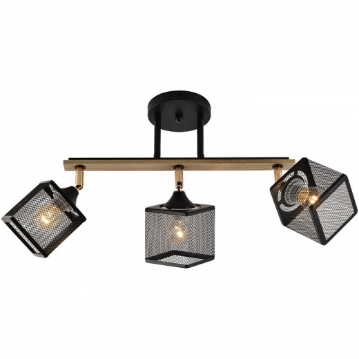 Светильник на штанге 01591-3.3-03B BK+FGD+WOOD