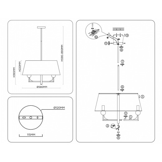 Светильник на штанге Ambrella Light LH LH75150