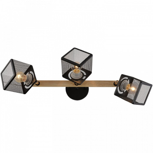 Светильник на штанге 01591-3.3-03B BK+FGD+WOOD