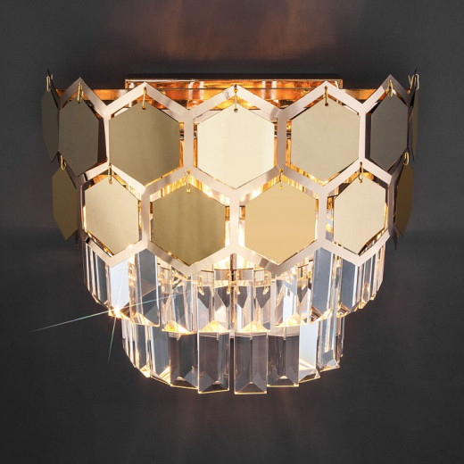 Накладной светильник Eurosvet Ariana 10124/2 золото/прозрачный хрусталь Strotskis (10113/2)