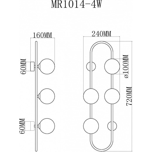 Накладной светильник MyFar Stacy MR1014-4W