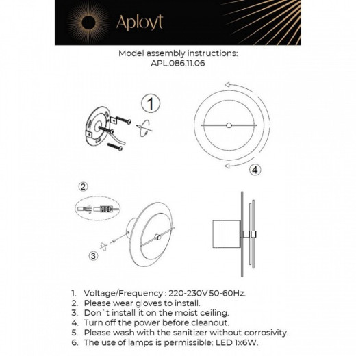 Накладной светильник Aployt Pola APL.086.11.06